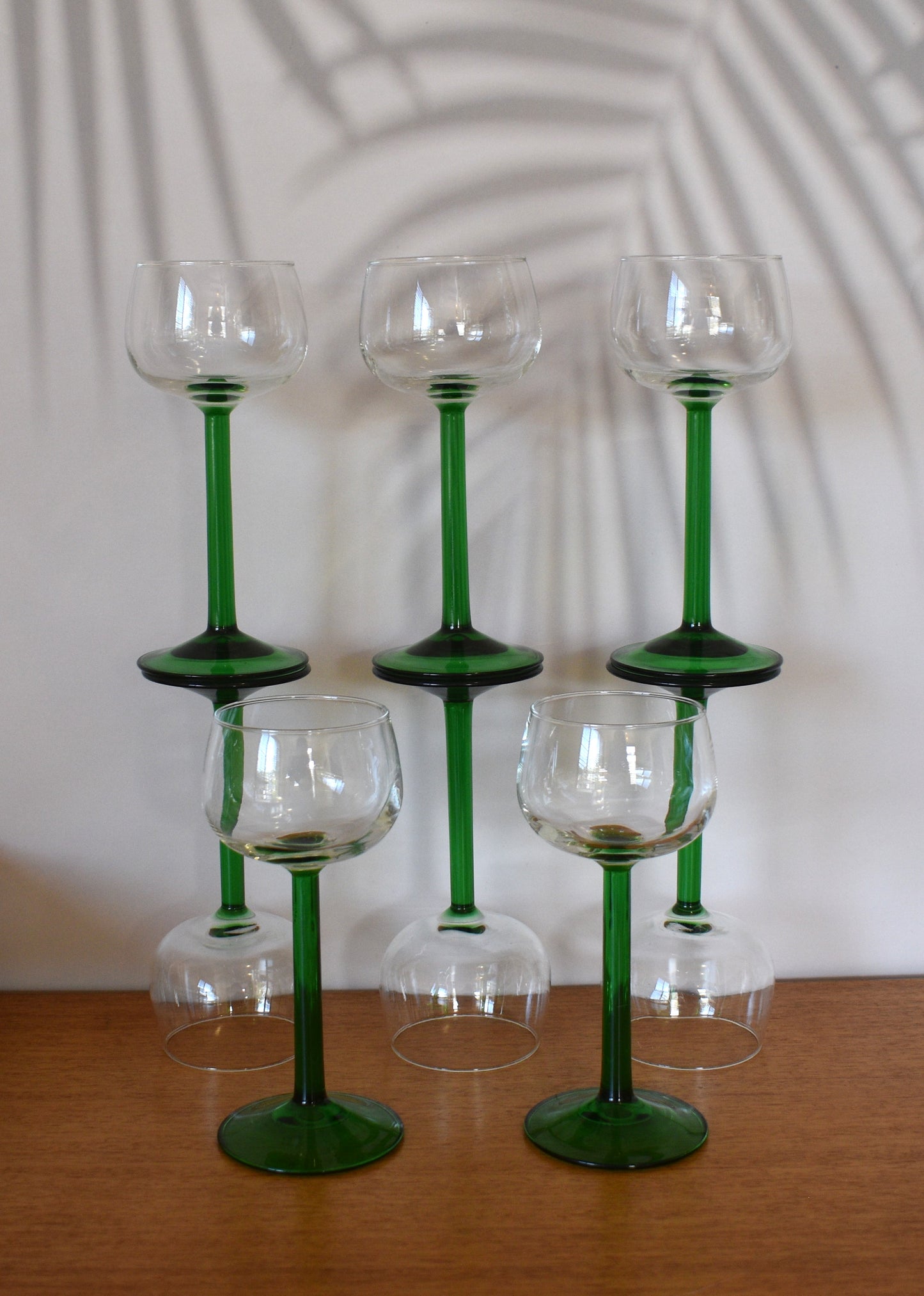 Emerald Green Stem Luminarc Wine Glasses Set of 8