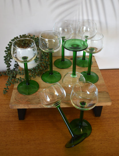 Emerald Green Stem Luminarc Wine Glasses Set of 8