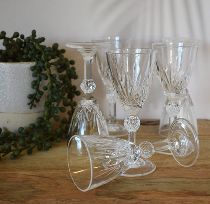 Catedral Crystal by Dema Italian 24% lead crystal. Beautiful vintage crystal Liqueur glasses. Set of 6