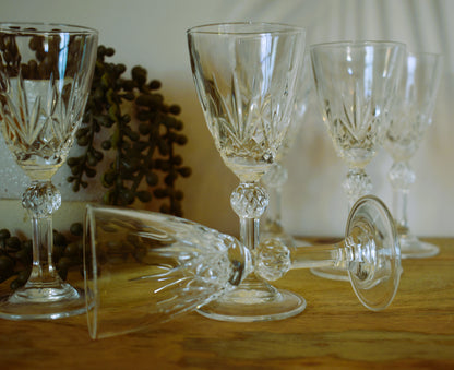 Catedral Crystal by Dema Italian 24% lead crystal. Beautiful vintage crystal Liqueur glasses. Set of 6