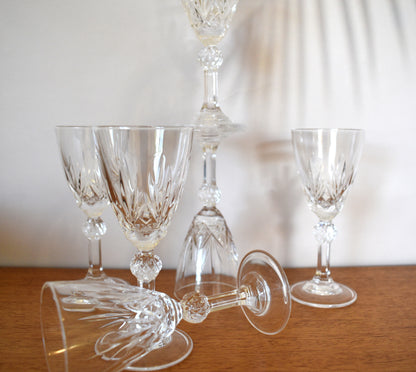 Catedral Crystal by Dema Italian 24% lead crystal. Beautiful vintage crystal Liqueur glasses. Set of 6