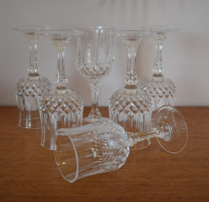 Cordial Glass "Longchamp" by CRISTAL D'ARQUES-DURAND. Set of 6