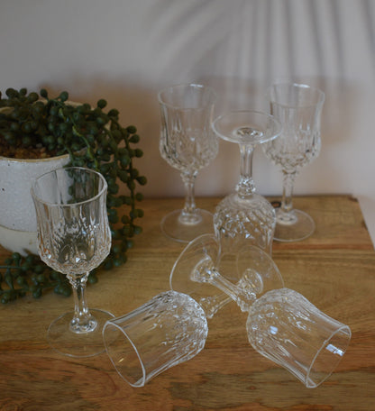 Cordial Glass "Longchamp" by CRISTAL D'ARQUES-DURAND. Set of 6