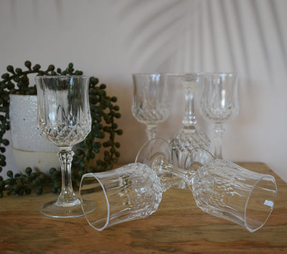 Cordial Glass "Longchamp" by CRISTAL D'ARQUES-DURAND. Set of 6