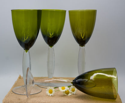 Olive Green Wine Glasses