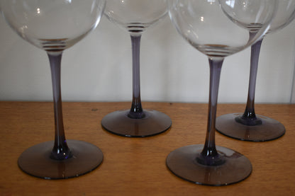 Lavender stemmed water/wine Goblets. Set of 4