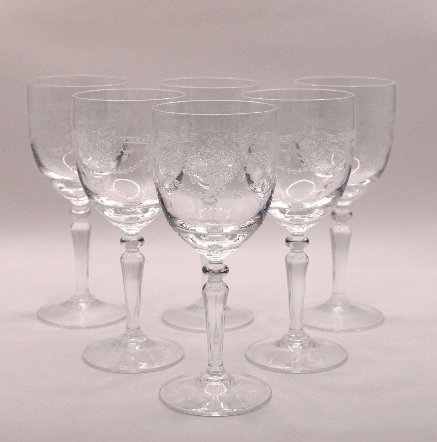 Dampierre Cristal D' Arques Durand Blown Glass Wine Glass. Set of 6