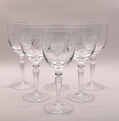 Dampierre Cristal D' Arques Durand Blown Glass Wine Glass. Set of 6