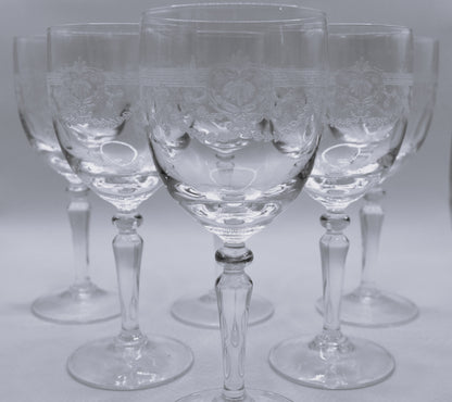 Dampierre Cristal D' Arques Durand Blown Glass Wine Glass. Set of 6