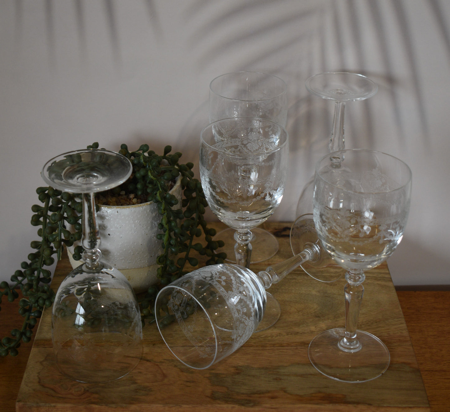 Dampierre Cristal D' Arques Durand Blown Glass Wine Glass. Set of 6