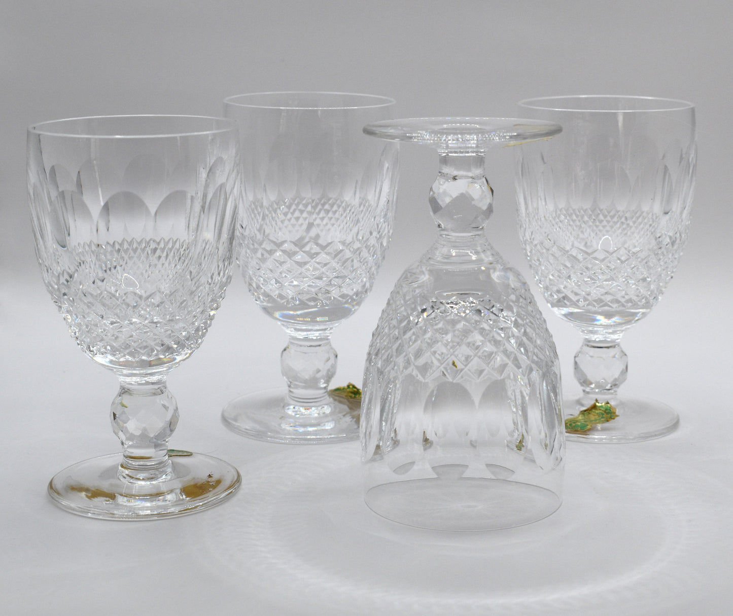 Waterford Crystal - "Colleen" Short Stemmed cut crystal Claret Wine glasses - Made in Ireland. Set of 4