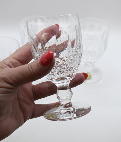 Waterford Crystal - "Colleen" Short Stemmed cut crystal Claret Wine glasses - Made in Ireland. Set of 4