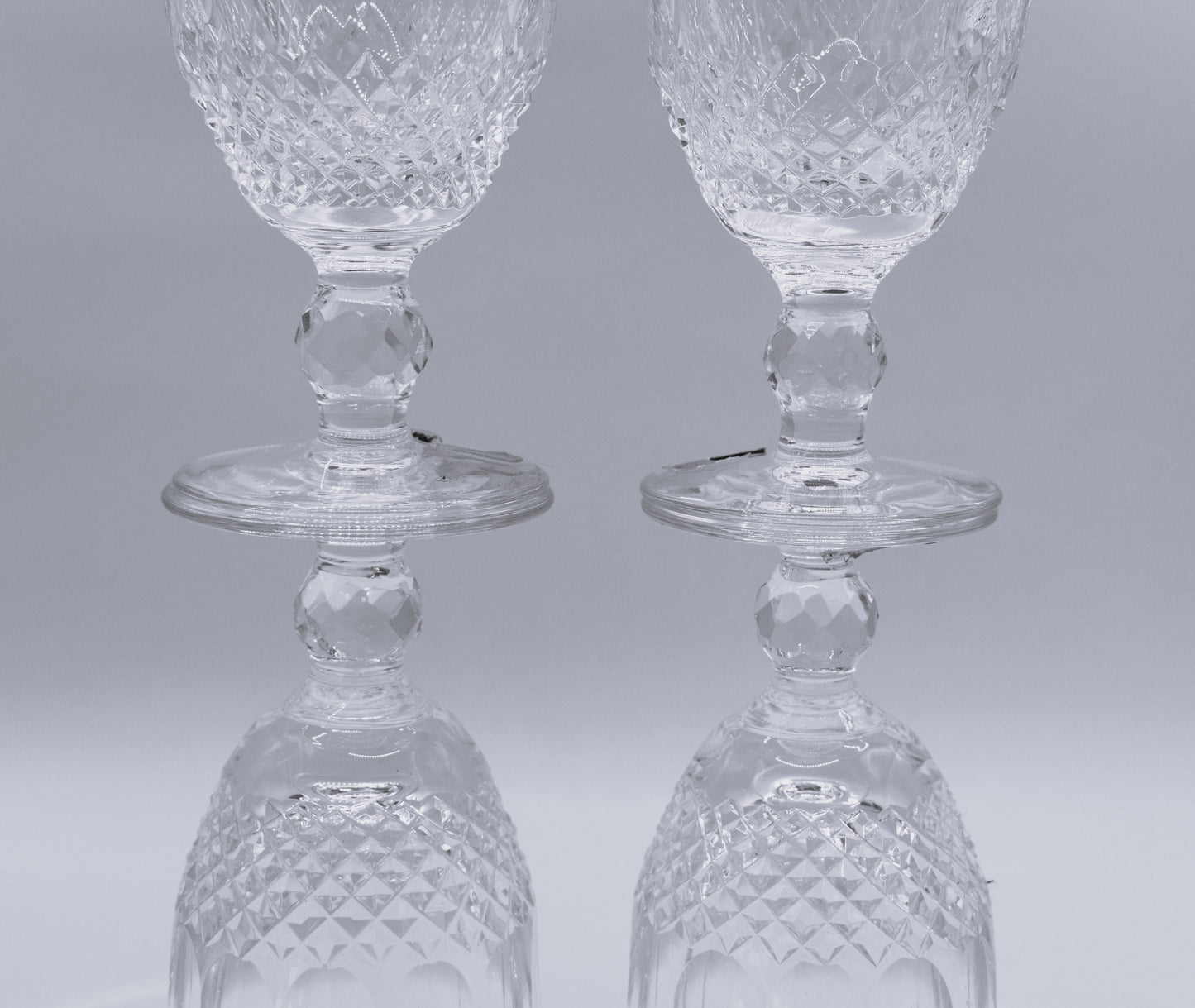 Waterford Crystal - "Colleen" Short Stemmed cut crystal Claret Wine glasses - Made in Ireland. Set of 4