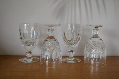 Waterford Crystal - "Colleen" Short Stemmed cut crystal Claret Wine glasses - Made in Ireland. Set of 4