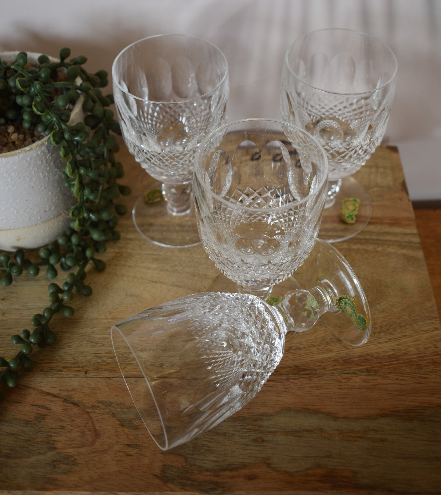 Waterford Crystal - "Colleen" Short Stemmed cut crystal Claret Wine glasses - Made in Ireland. Set of 4