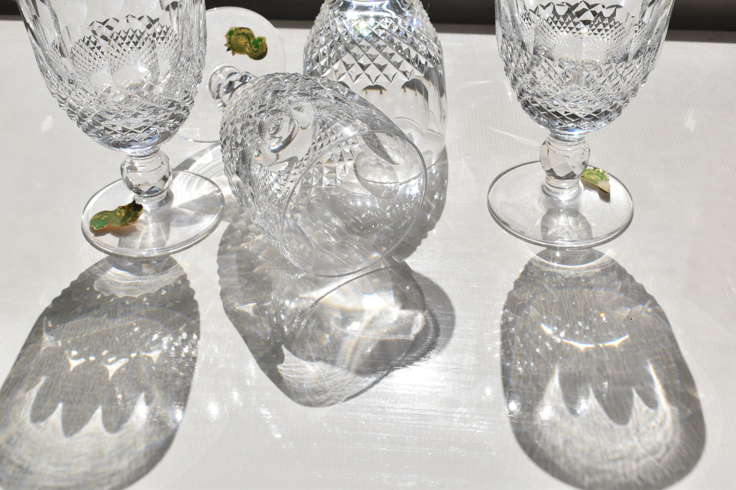 Waterford Crystal - "Colleen" Short Stemmed cut crystal Claret Wine glasses - Made in Ireland. Set of 4