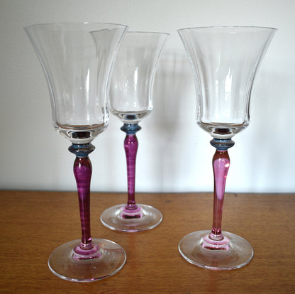 Stunning Mikasa Crystal Water Goblets - Jamestown Ruby. 3 available