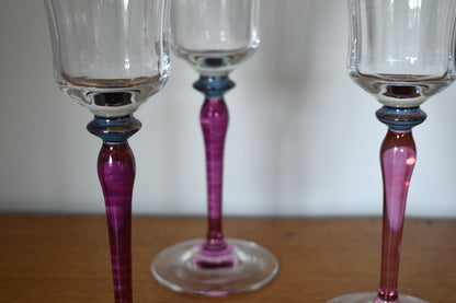 Stunning Mikasa Crystal Water Goblets - Jamestown Ruby. 3 available