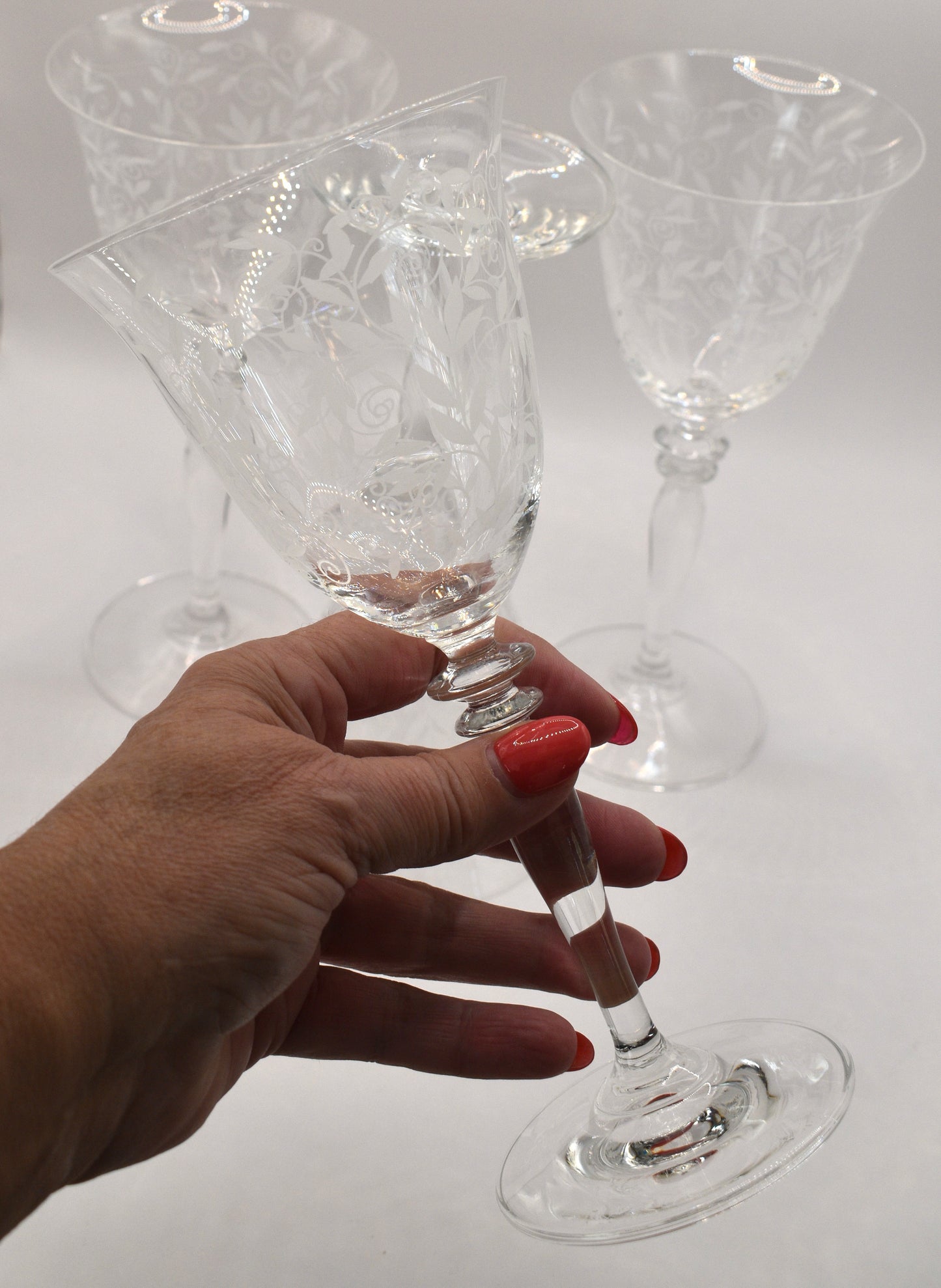 Crystal Wine Goblets. Set of 4