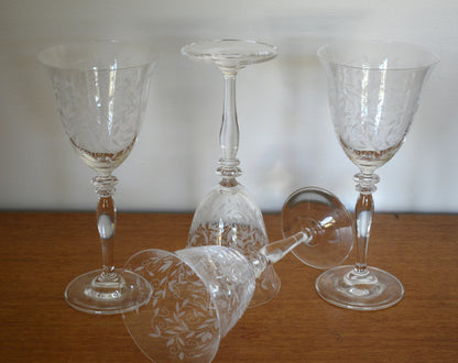 Crystal Wine Goblets. Set of 4