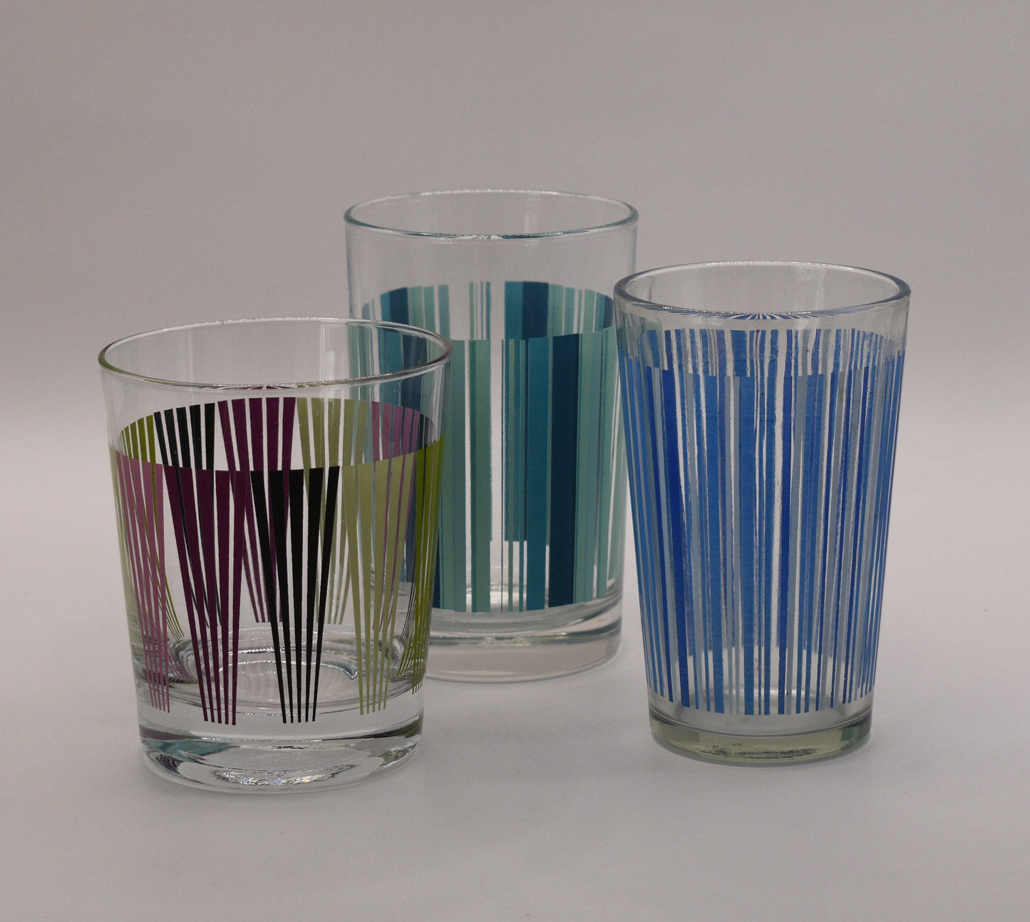 Retro Striped Tumblers. Mix Match set of 3.