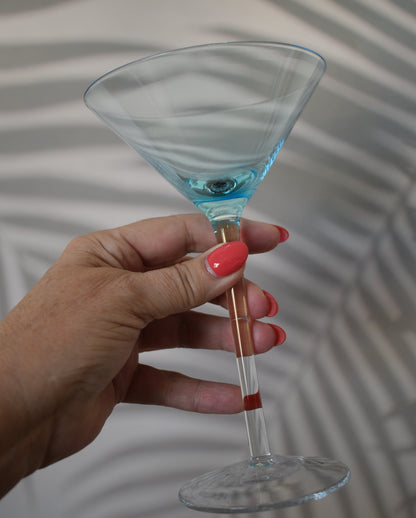 Blue Martini/Cocktail glasses. Set of two