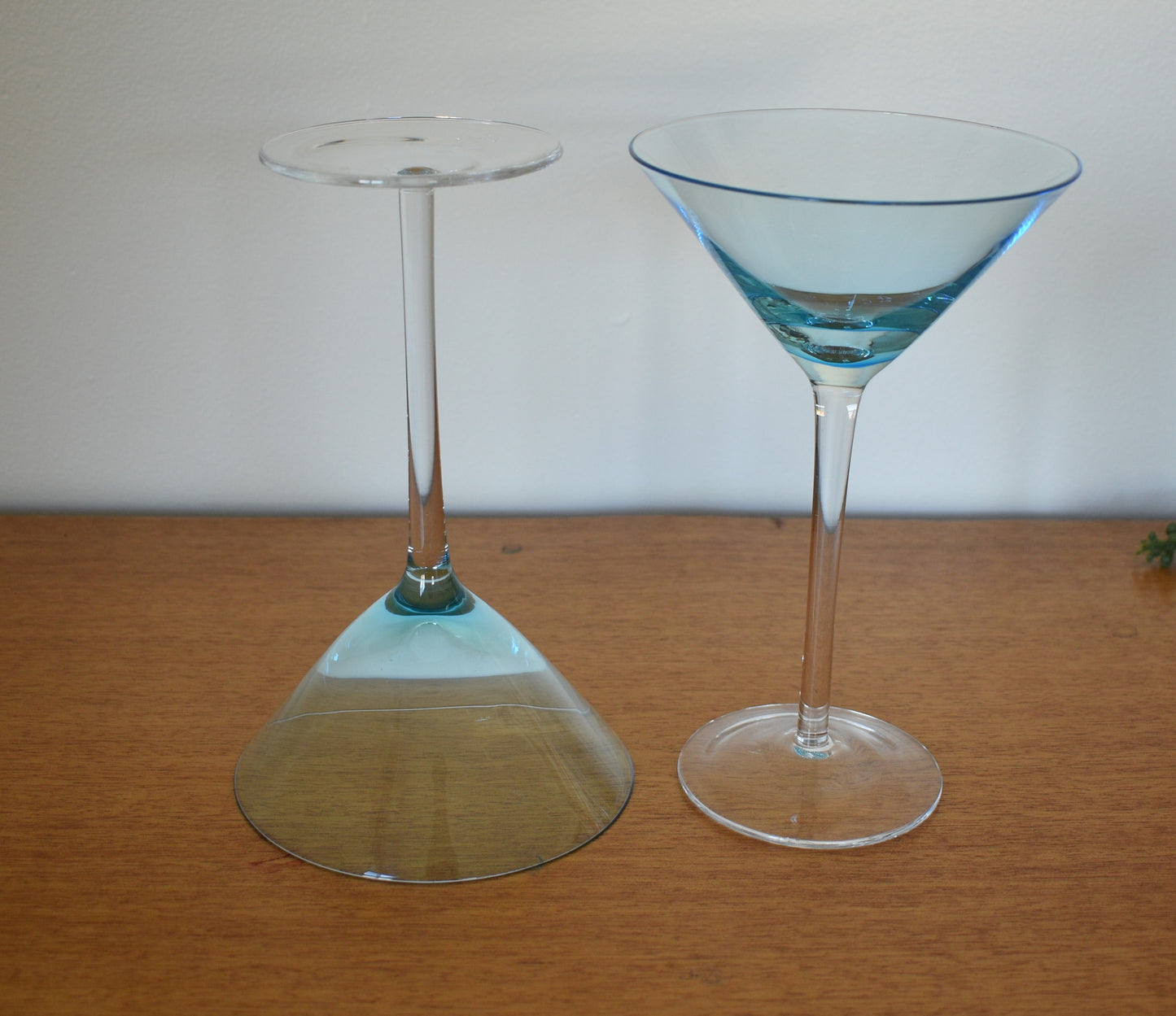 Blue Martini/Cocktail glasses. Set of two