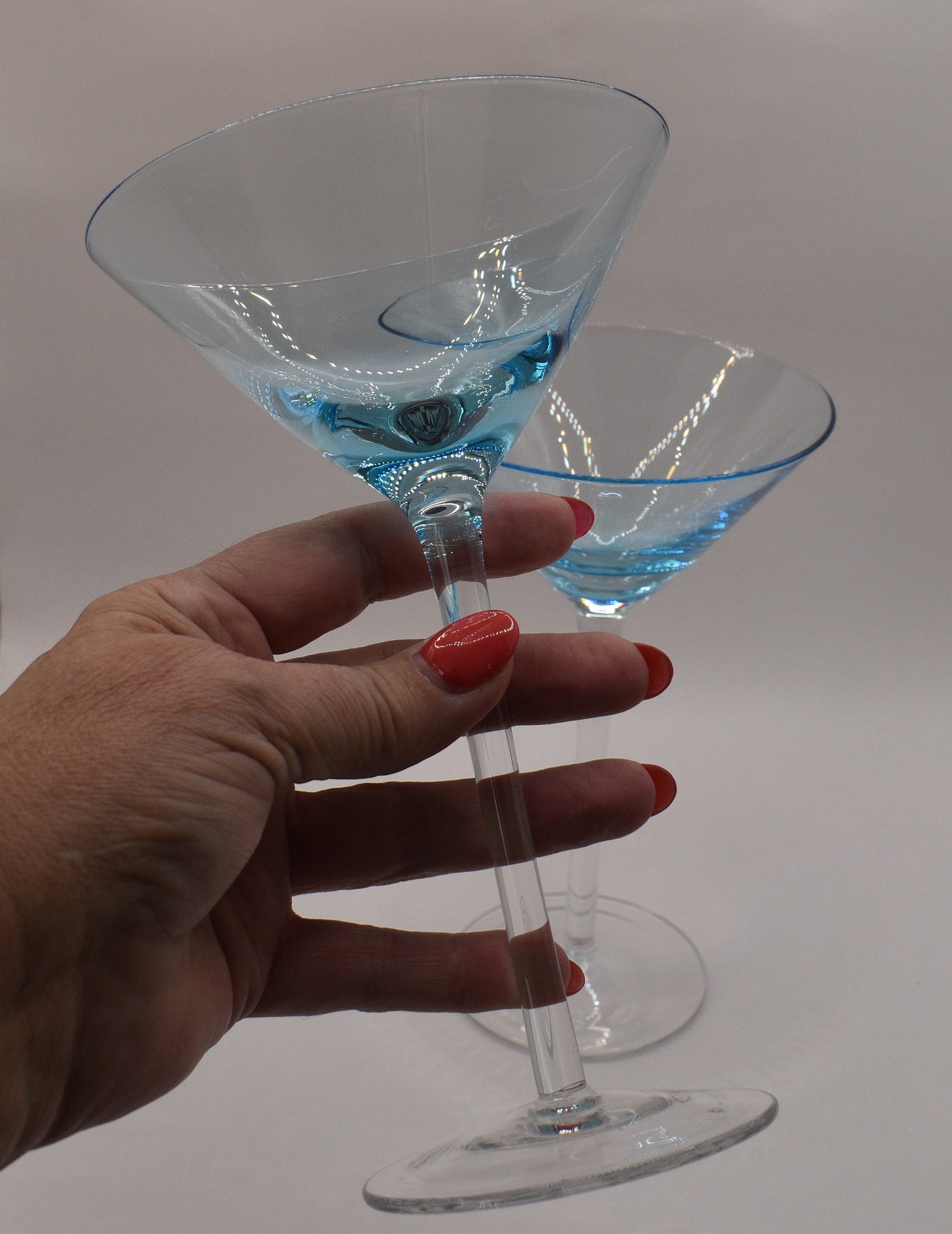 Blue Martini/Cocktail glasses. Set of two