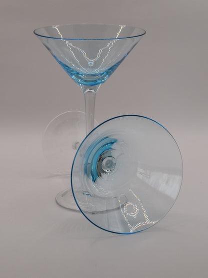 Blue Martini/Cocktail glasses. Set of two