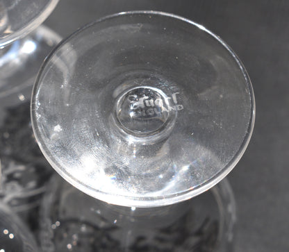 Vintage Stuart Crystal - England - Liqueur glasses. Love Bird design. Set of 6