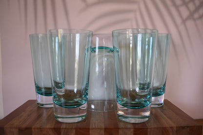 Villeroy & Boch highball glasses, Turquoise shade. Poland. Set of 5