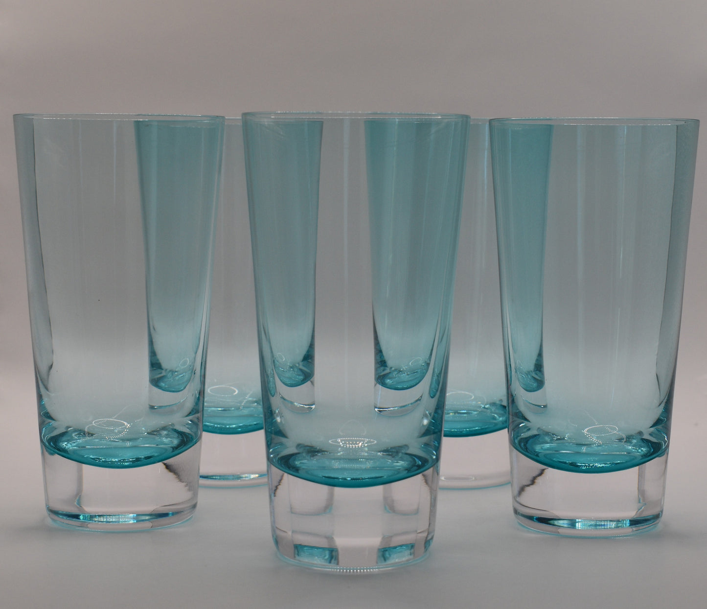 Villeroy & Boch highball glasses, Turquoise shade. Poland. Set of 5