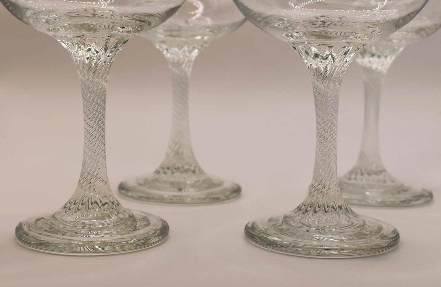 Vintage set of 4 Tall Dessert or Starter Glasses. Cocktail Glasses