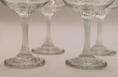 Vintage set of 4 Tall Dessert or Starter Glasses. Cocktail Glasses