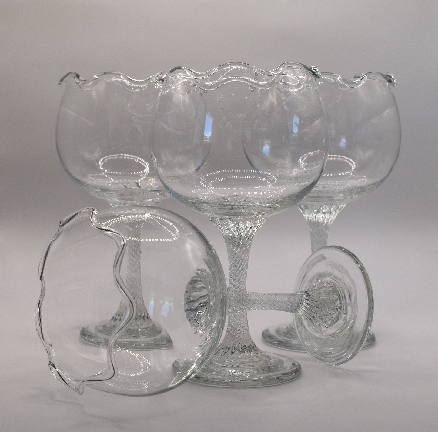 Vintage set of 4 Tall Dessert or Starter Glasses. Cocktail Glasses