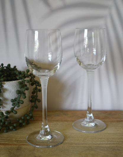 Art Deco Crystal Wine Glasses. Set of two