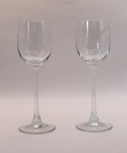 Art Deco Crystal Wine Glasses. Set of two