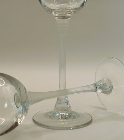 Art Deco Crystal Wine Glasses. Set of two