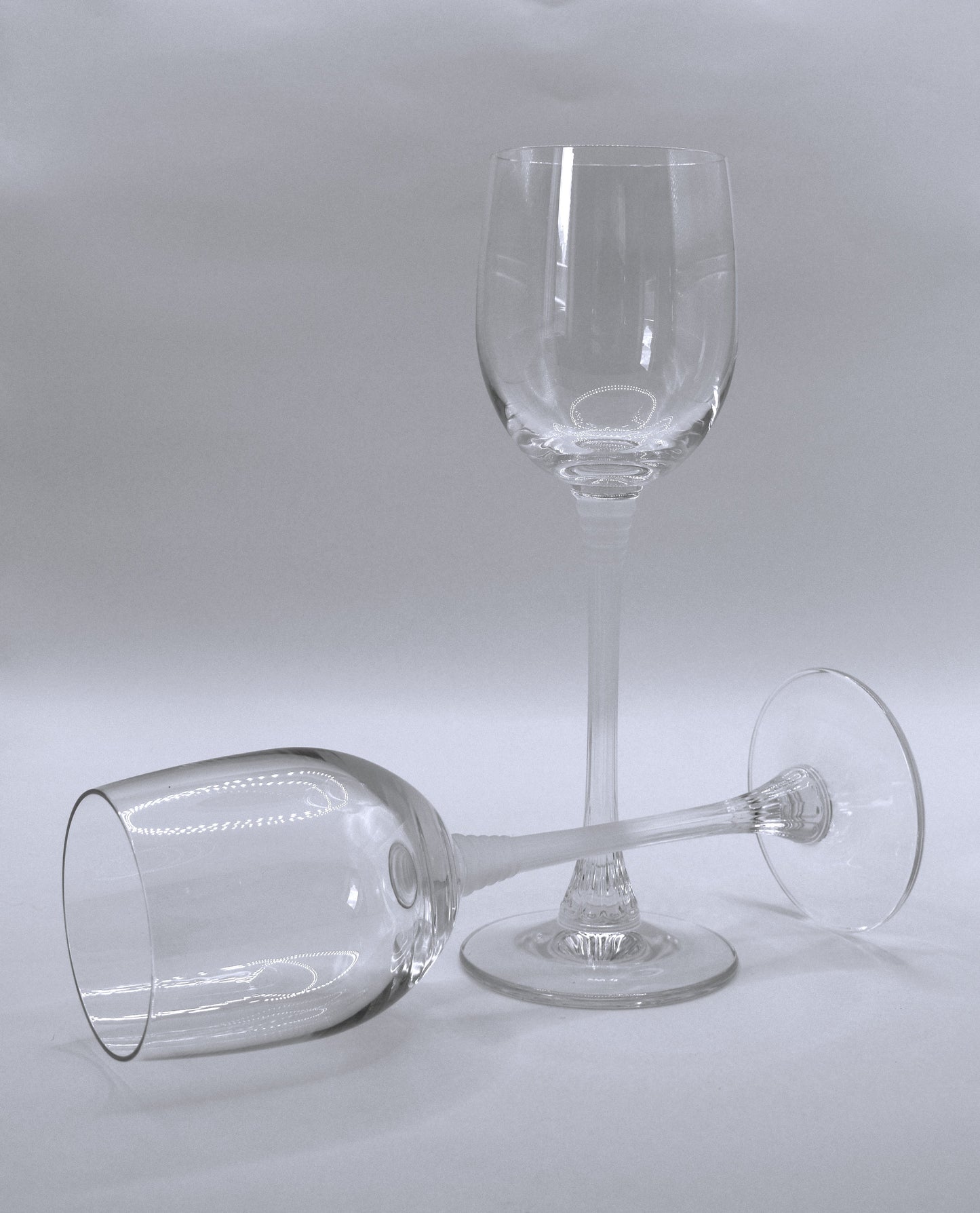 Art Deco Crystal Wine Glasses. Set of two