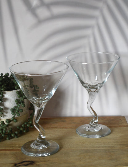 Z Stem Martini Glasses by Libbey Glass Company. Set of 2