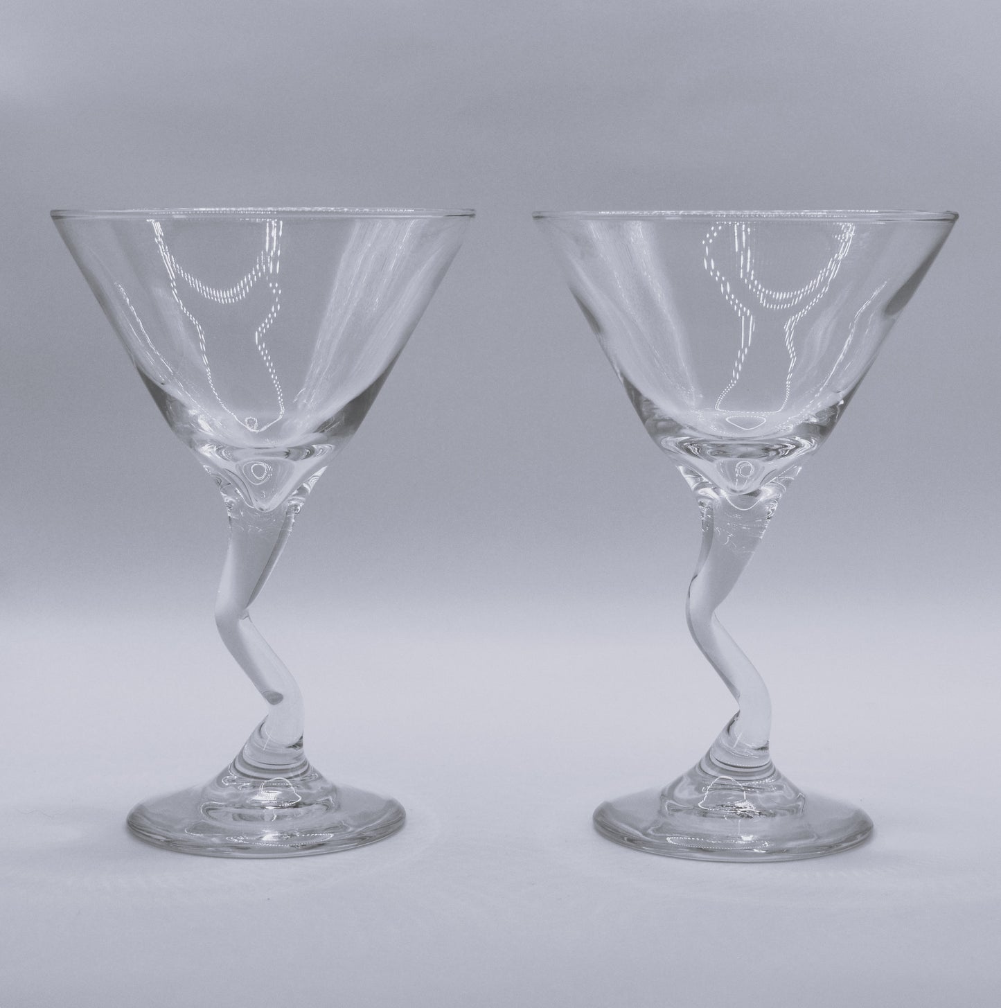 Z Stem Martini Glasses by Libbey Glass Company. Set of 2