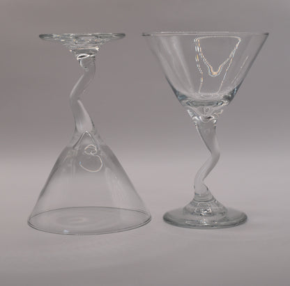 Z Stem Martini Glasses by Libbey Glass Company. Set of 2