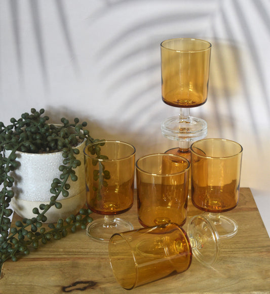 Luminarc Amber Wine Glasses - Made in France - Set of 6