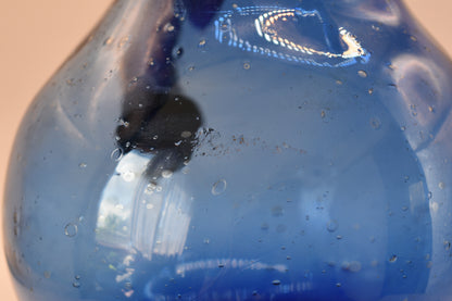 Large Cobalt Blue Mexican Glass Pitcher