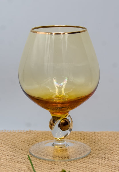Amber Cognac Glasses Jozef Stanik Art Deco
