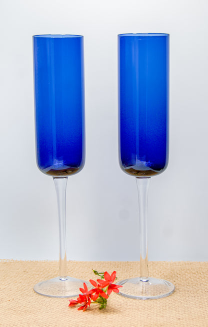 Cobalt Blue Champagne Flutes