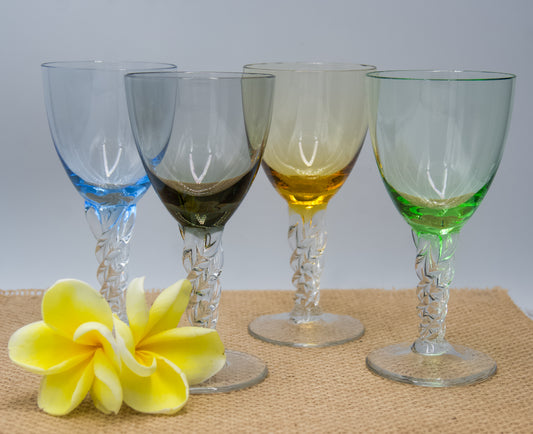 Vintage Harlequin Twisted Small Glasses