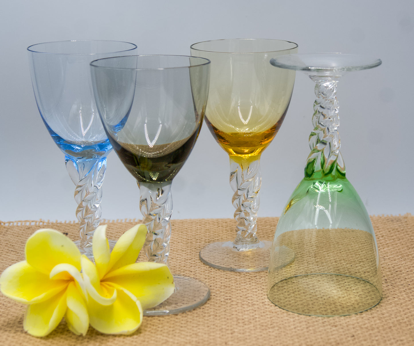 Vintage Harlequin Twisted Small Glasses