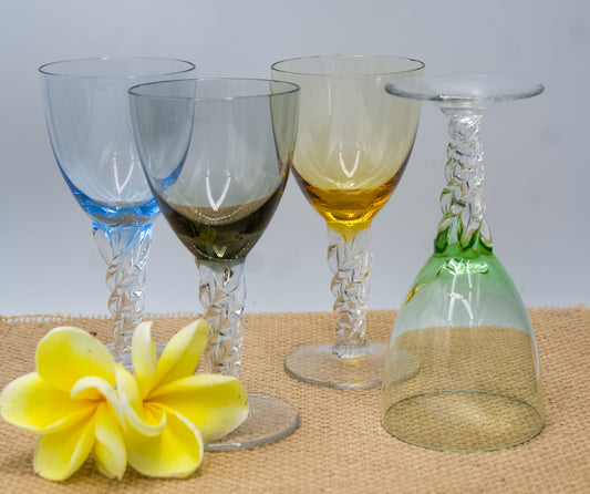 Vintage Harlequin Twisted Small Glasses