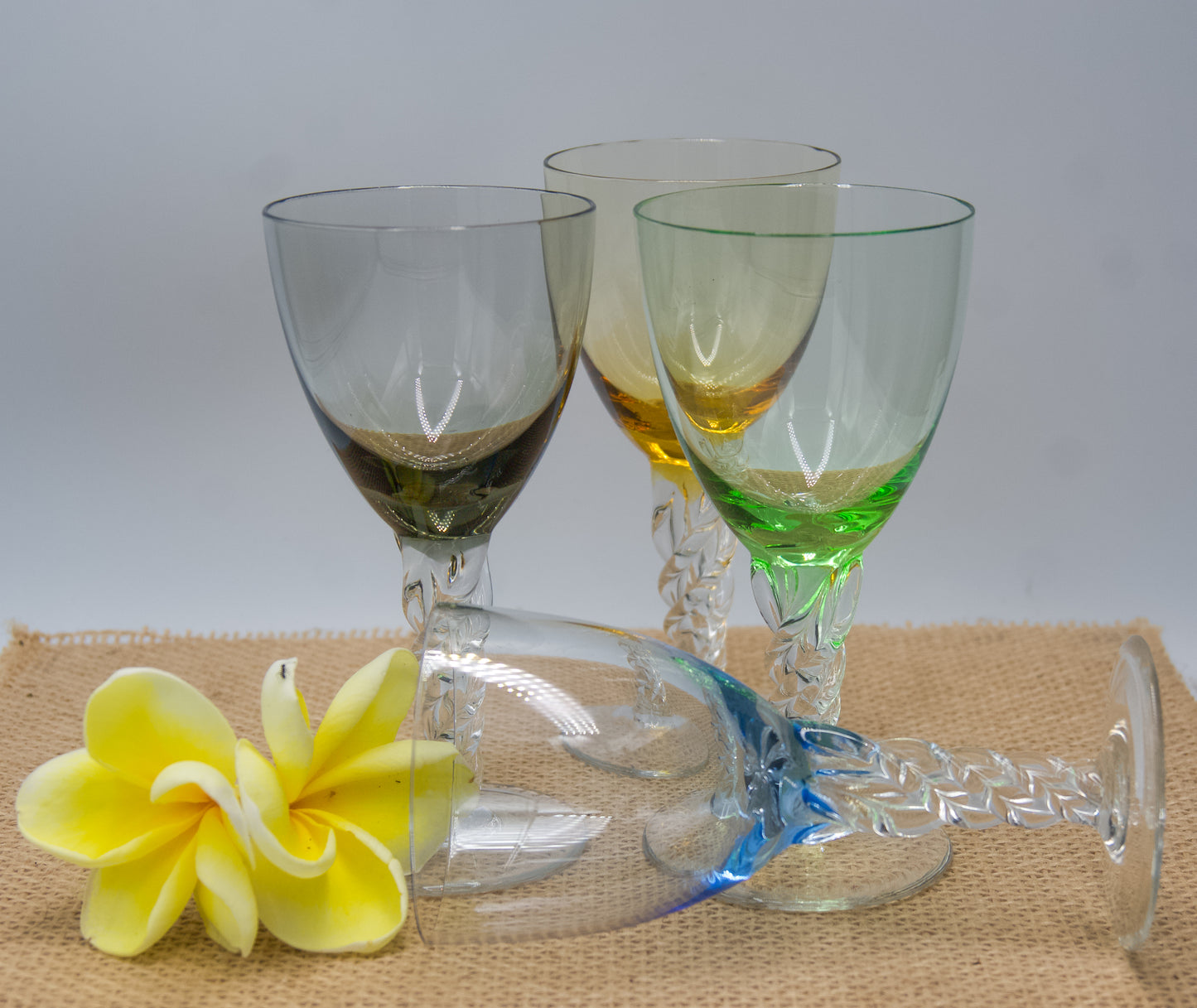 Vintage Harlequin Twisted Small Glasses